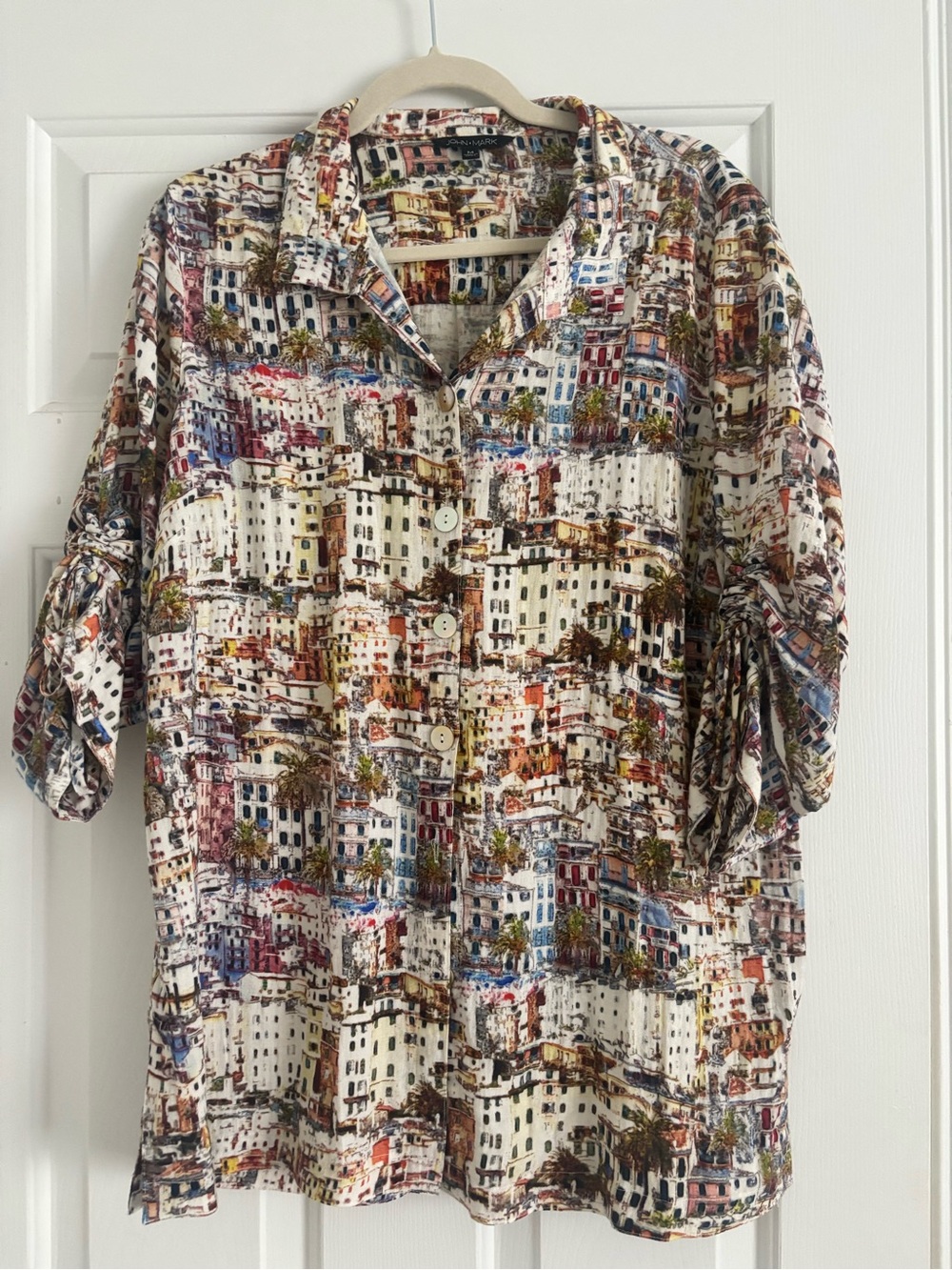 John Mark Mediterranean Cityscape Button-Down Shirt